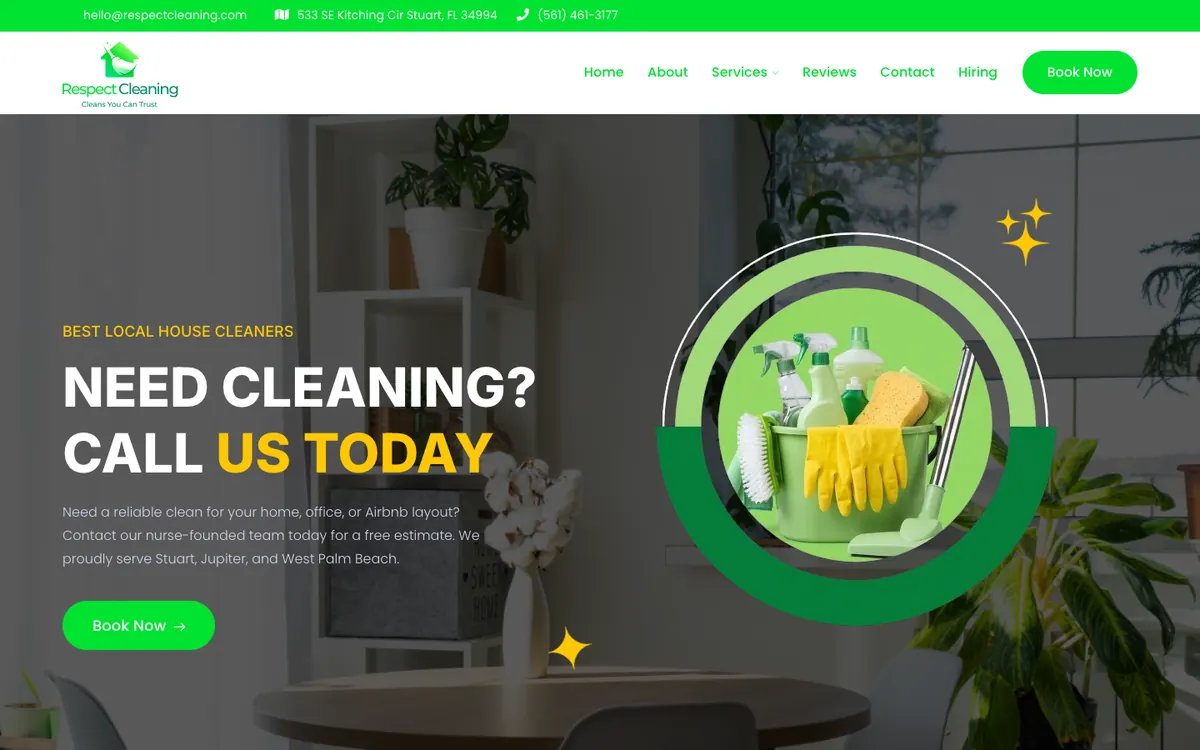 Home page of respectcleaning.com